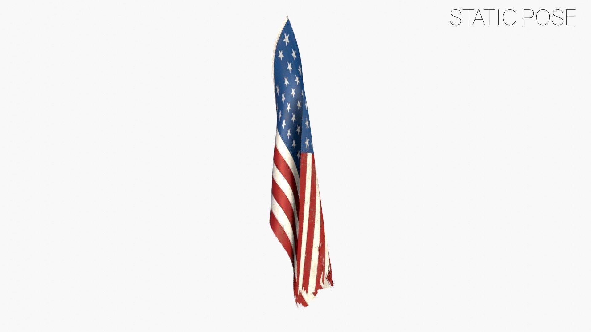 US Flag 33 Stars 1861 Low-poly 3D model_12