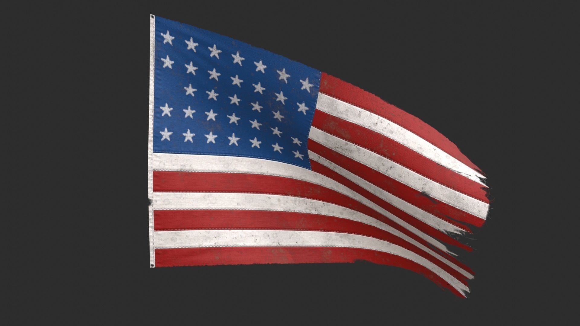 US Flag 33 Stars 1861 Low-poly 3D model_4