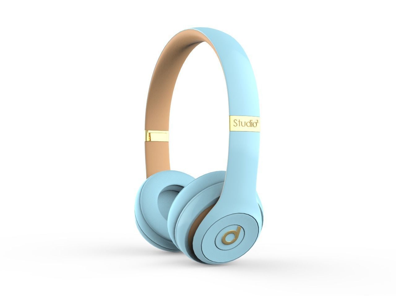 Beats Gold - Blue 3D model_1