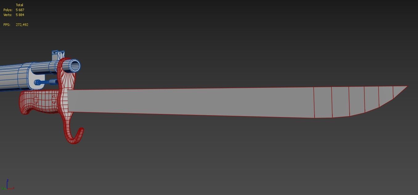 Arisaka Type 38 Japanese WW2 Rifle PBR Low-poly 3D model_13