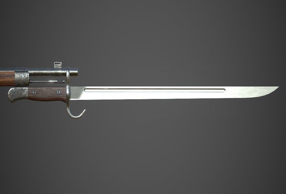 Arisaka Type 38 Japanese WW2 Rifle PBR Low-poly 3D model_8