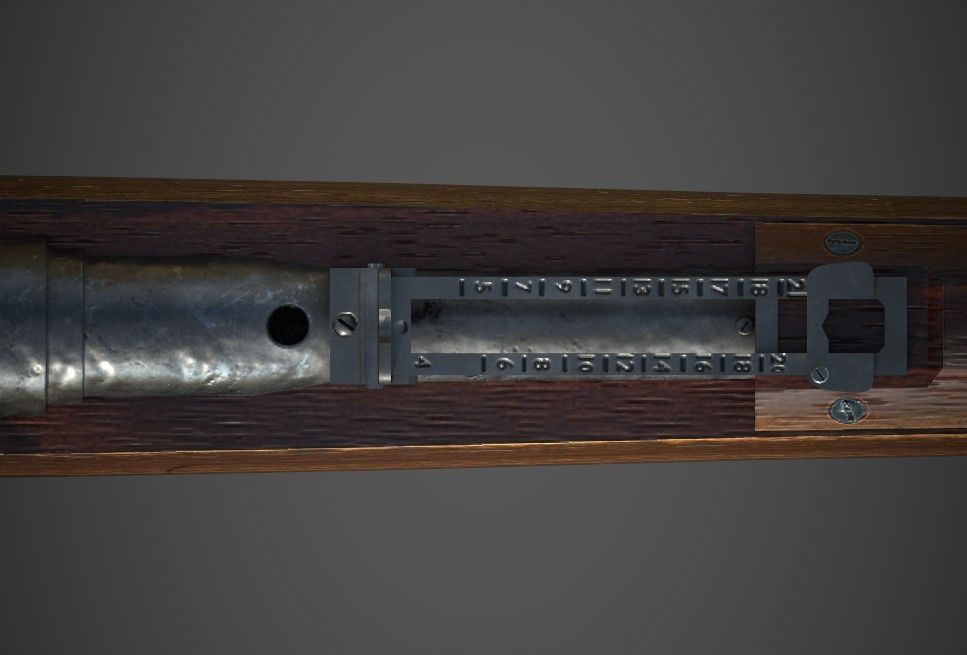 Arisaka Type 38 Japanese WW2 Rifle PBR Low-poly 3D model_6