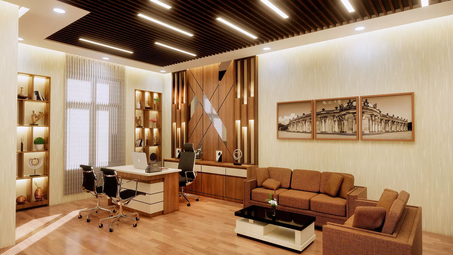 Modern Office Room 3D model_0