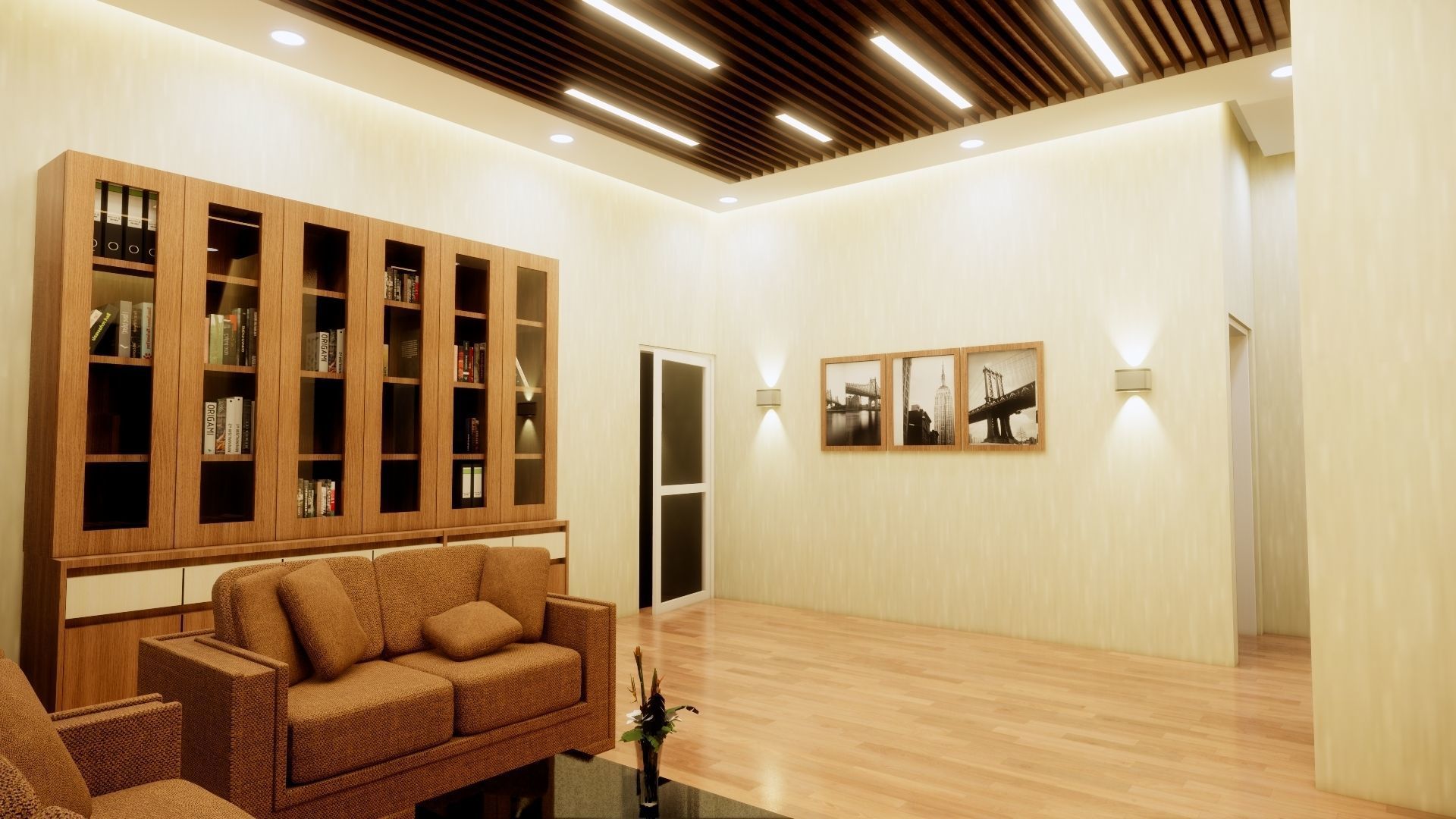 Modern Office Room 3D model_3
