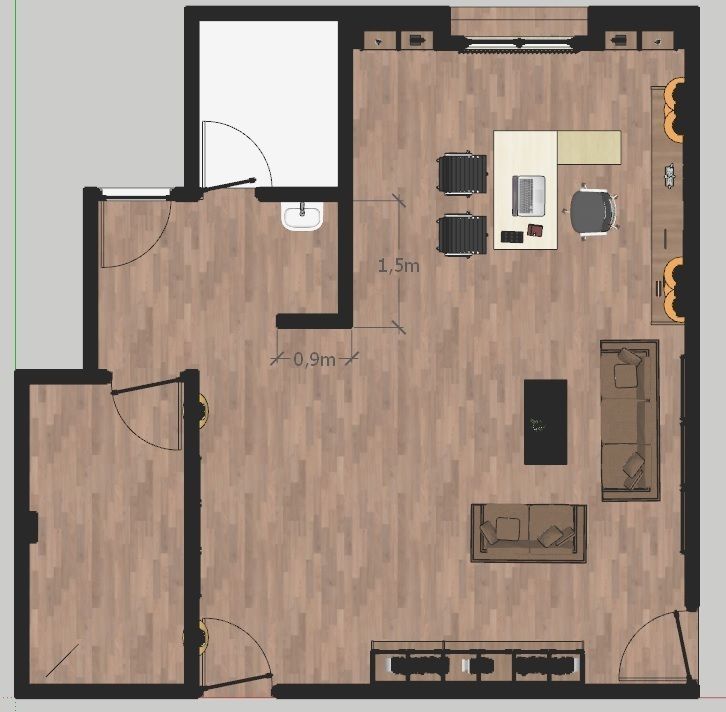Modern Office Room 3D model_6