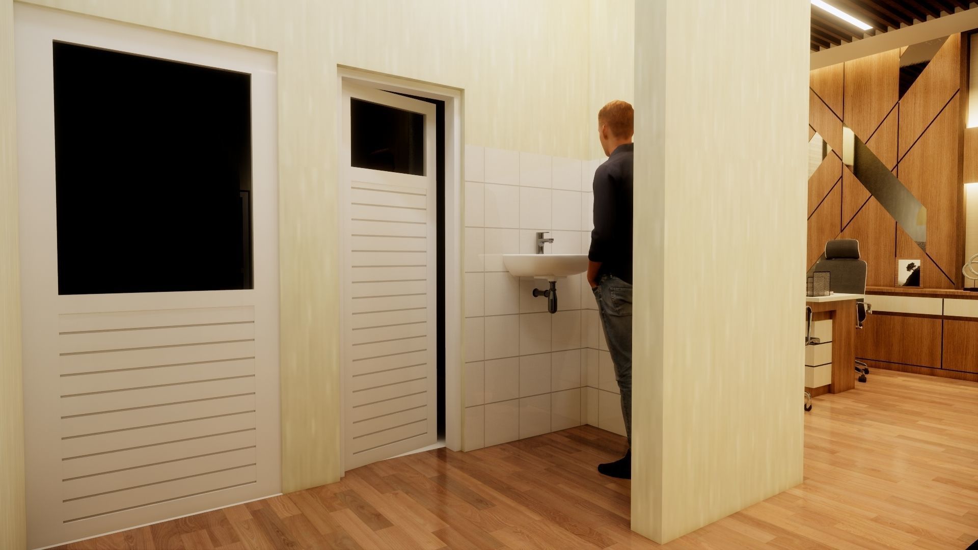 Modern Office Room 3D model_5