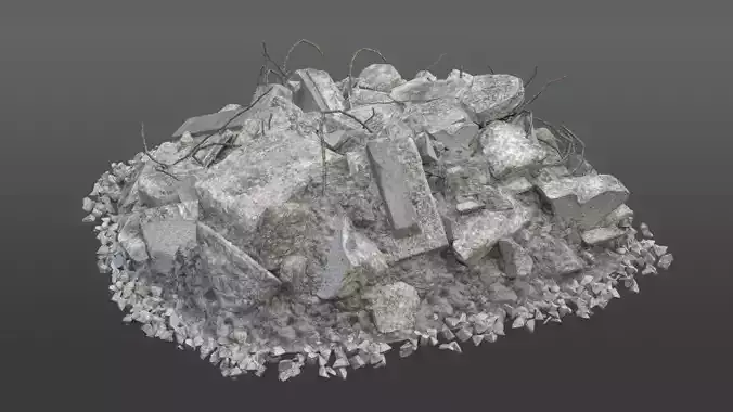 Realistic Demolition Element - Concrete Pile 3D model