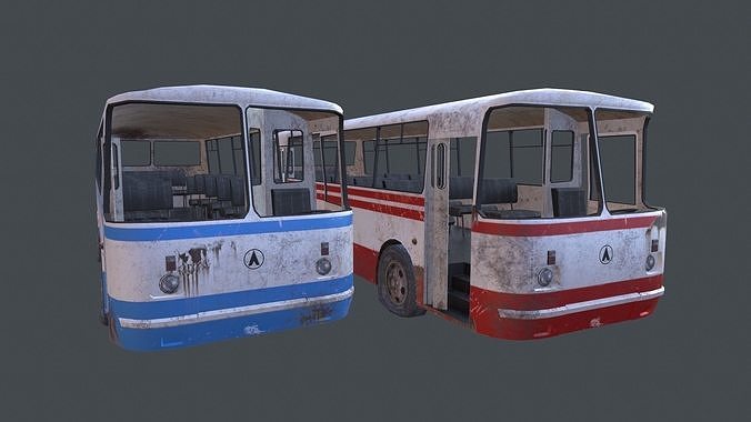 Old Rusty Bus Low-poly 3D model