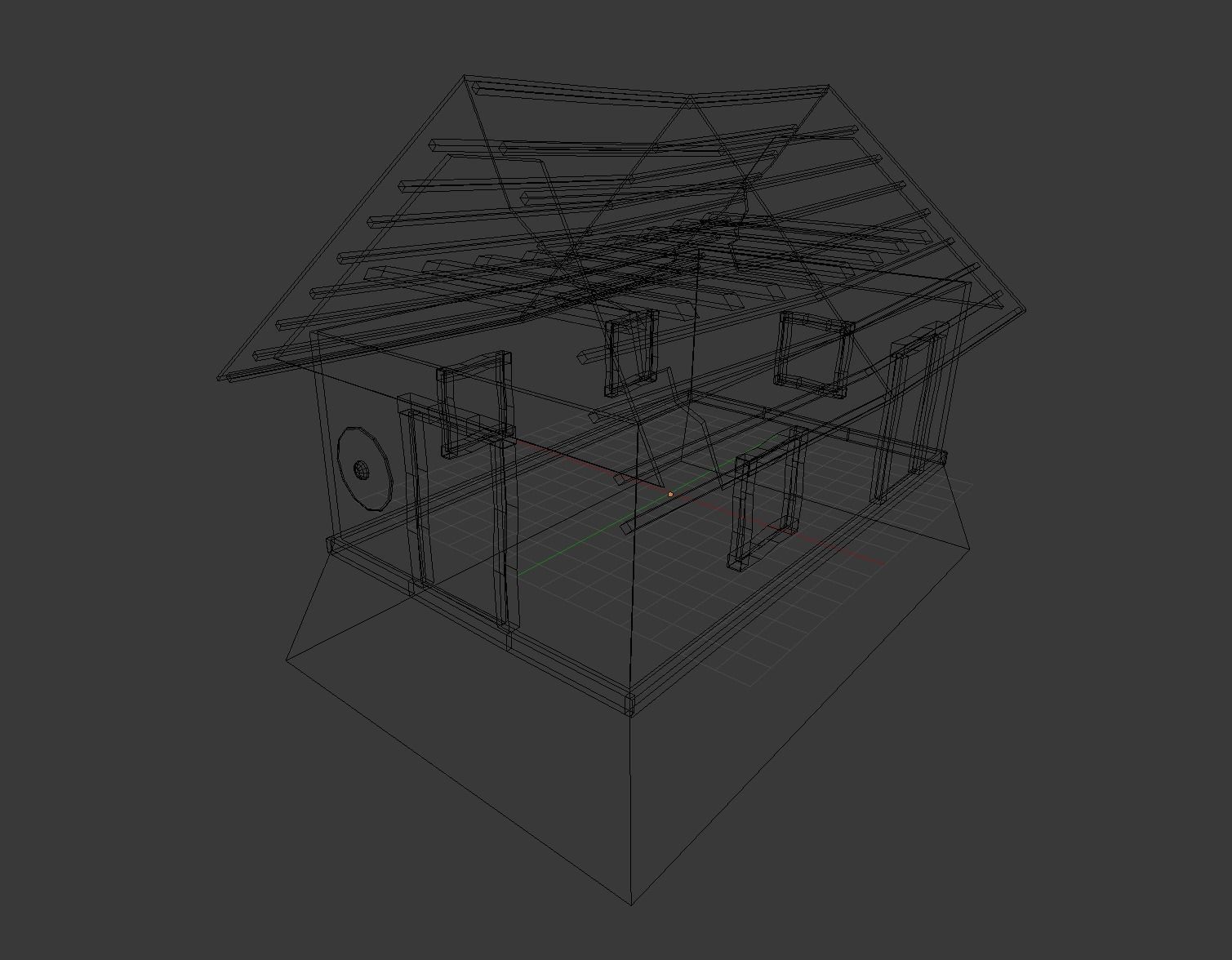 Wooden House Game Ready  Low-poly 3D model_8