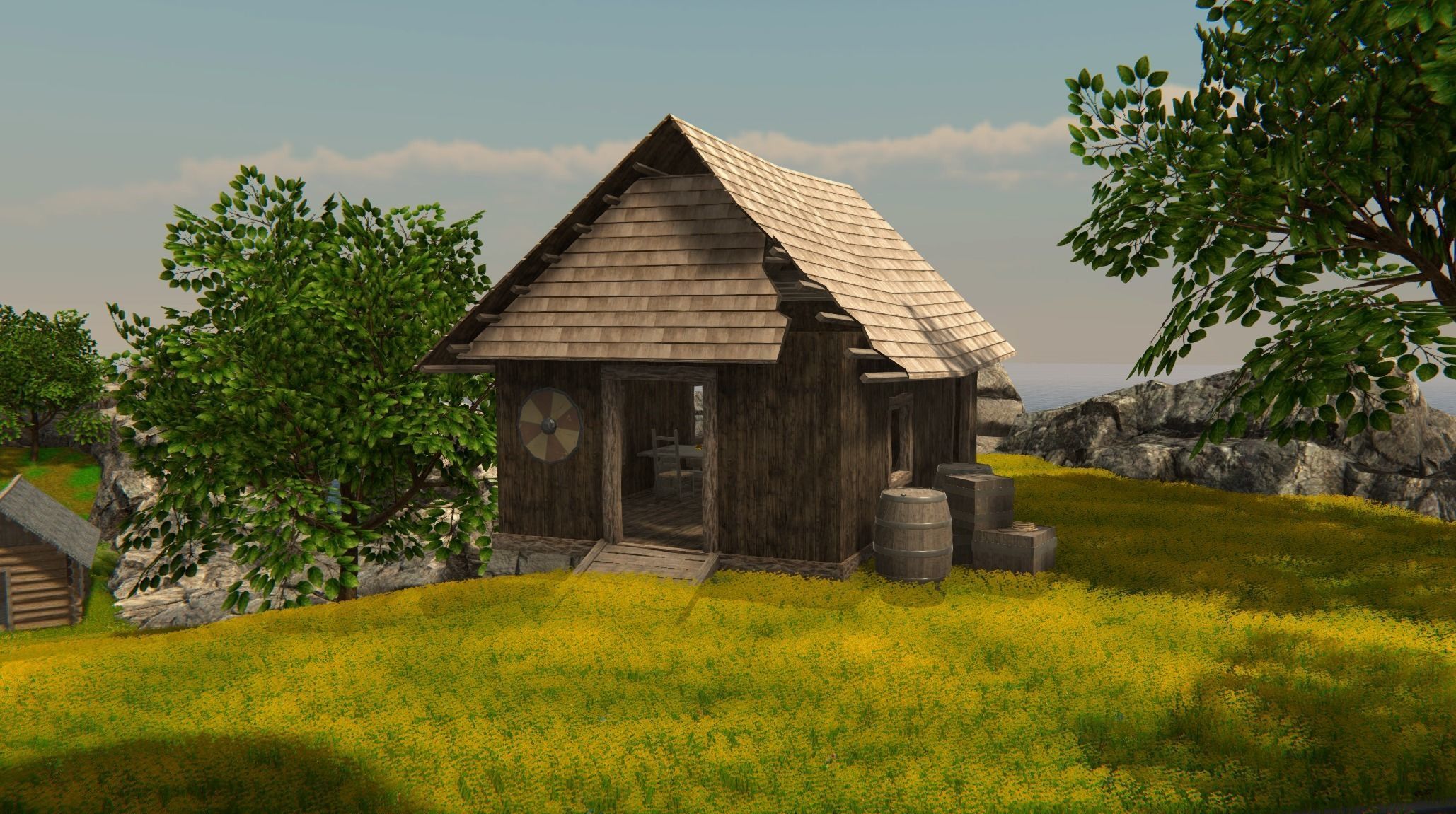 Wooden House Game Ready  Low-poly 3D model_3