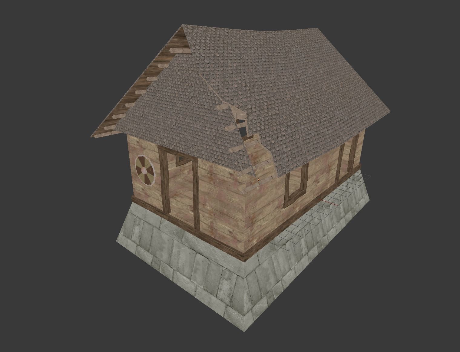 Wooden House Game Ready  Low-poly 3D model_7
