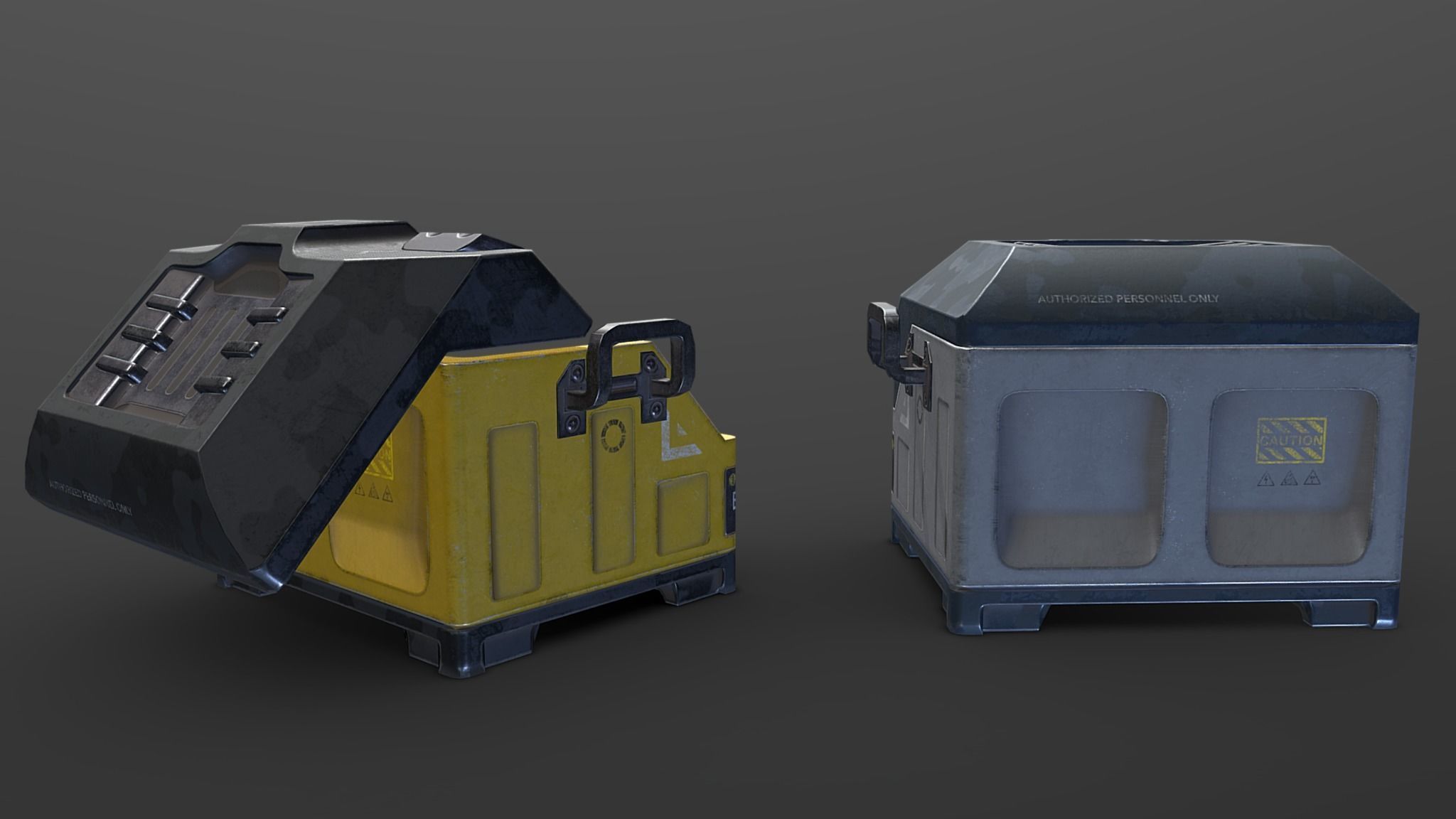 Sci-fi Loot Crate PBR low-poly Game Prop Low-poly 3D model_4