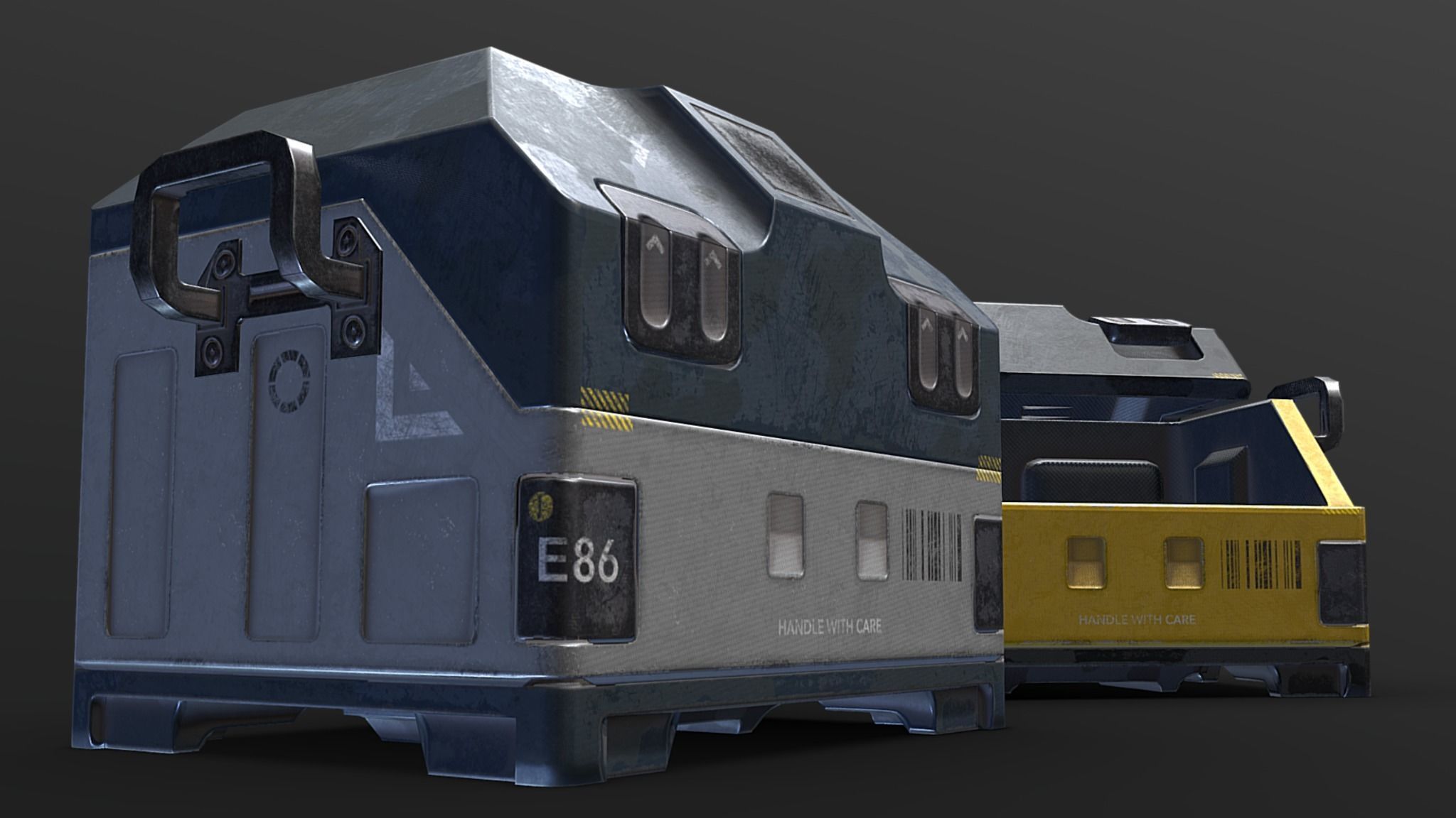 Sci-fi Loot Crate PBR low-poly Game Prop Low-poly 3D model_7