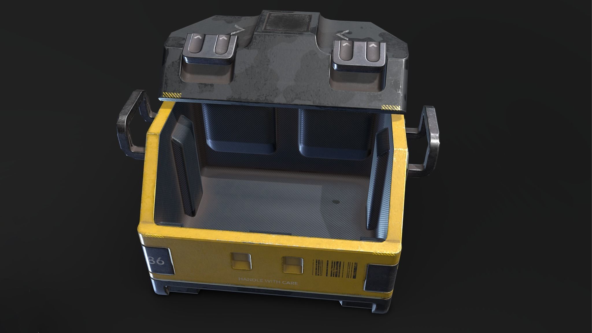 Sci-fi Loot Crate PBR low-poly Game Prop Low-poly 3D model_5