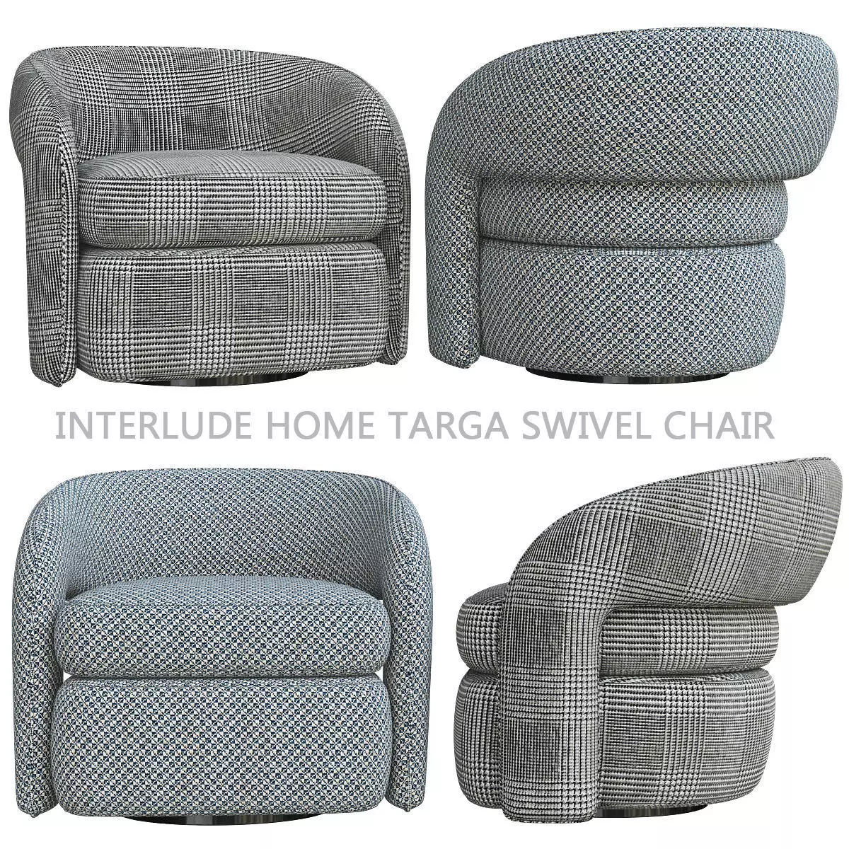 Interlude Home Targa Swivel Chair 3d model Low-poly 3D model_0