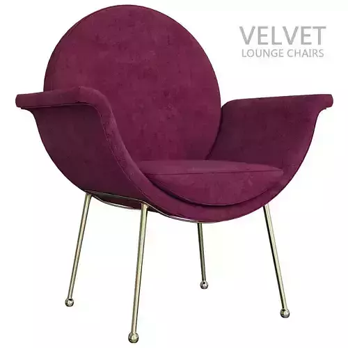 Velvet Lounge Chairs 3d model