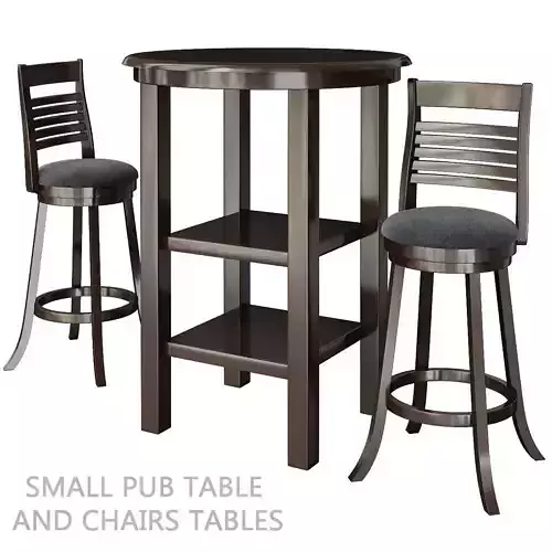 Small Pub Table And Chairs Tables 3d model Low-poly 3D model