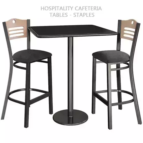 Flash Furniture Hospitality Cafeteria Tables - Staples 3d model Low-poly 3D model