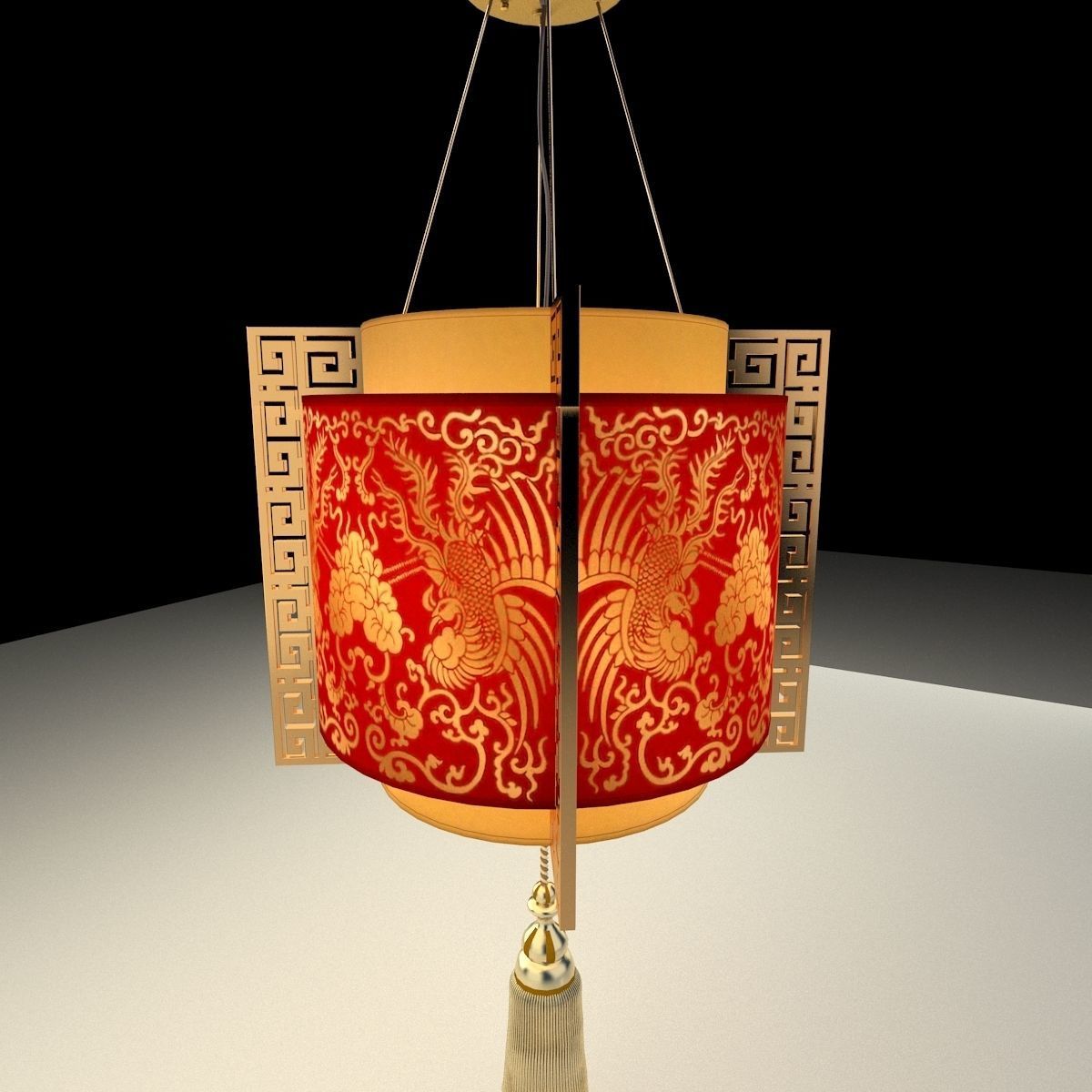 Chinese Red Lantern 3D model_3