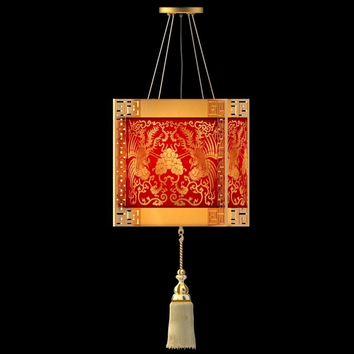 Chinese Red Lantern 3D model_2