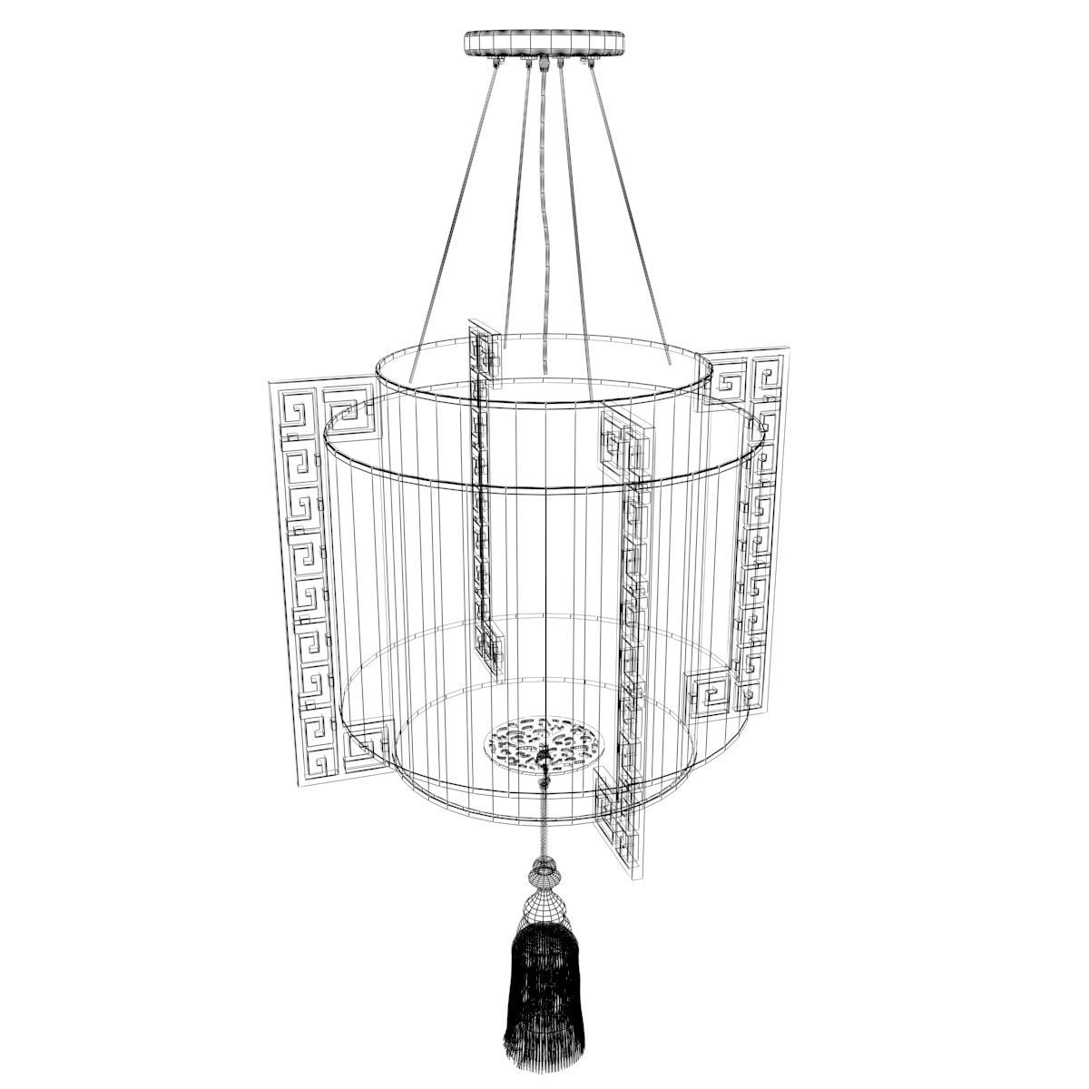 Chinese Red Lantern 3D model_6