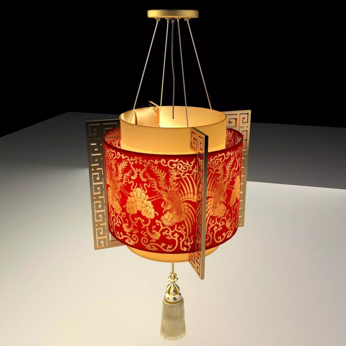 Chinese Red Lantern 3D model_0