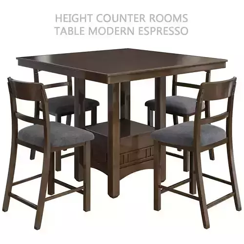 Height Counter Rooms Table Modern Espresso 3d model