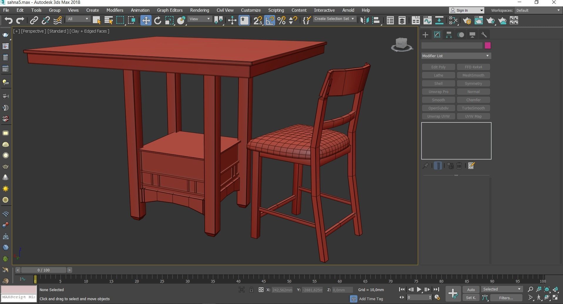 Height Counter Rooms Table Modern Espresso 3d model Low-poly 3D model_2