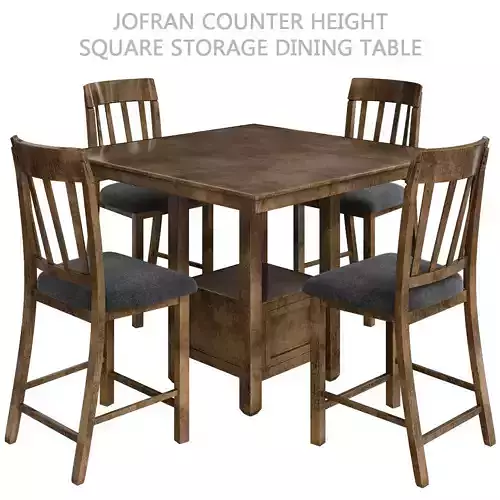 Jofran Counter Height Square Storage Dining Table 3d model