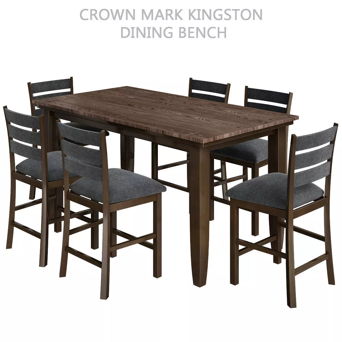 Crown Mark Kingston Dining Bench 3d model Low-poly 3D model_0
