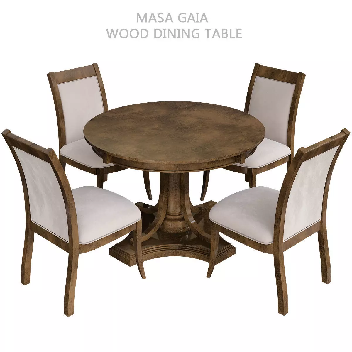 Masa Gaia Wood Dining Table 3d model Low-poly 3D model