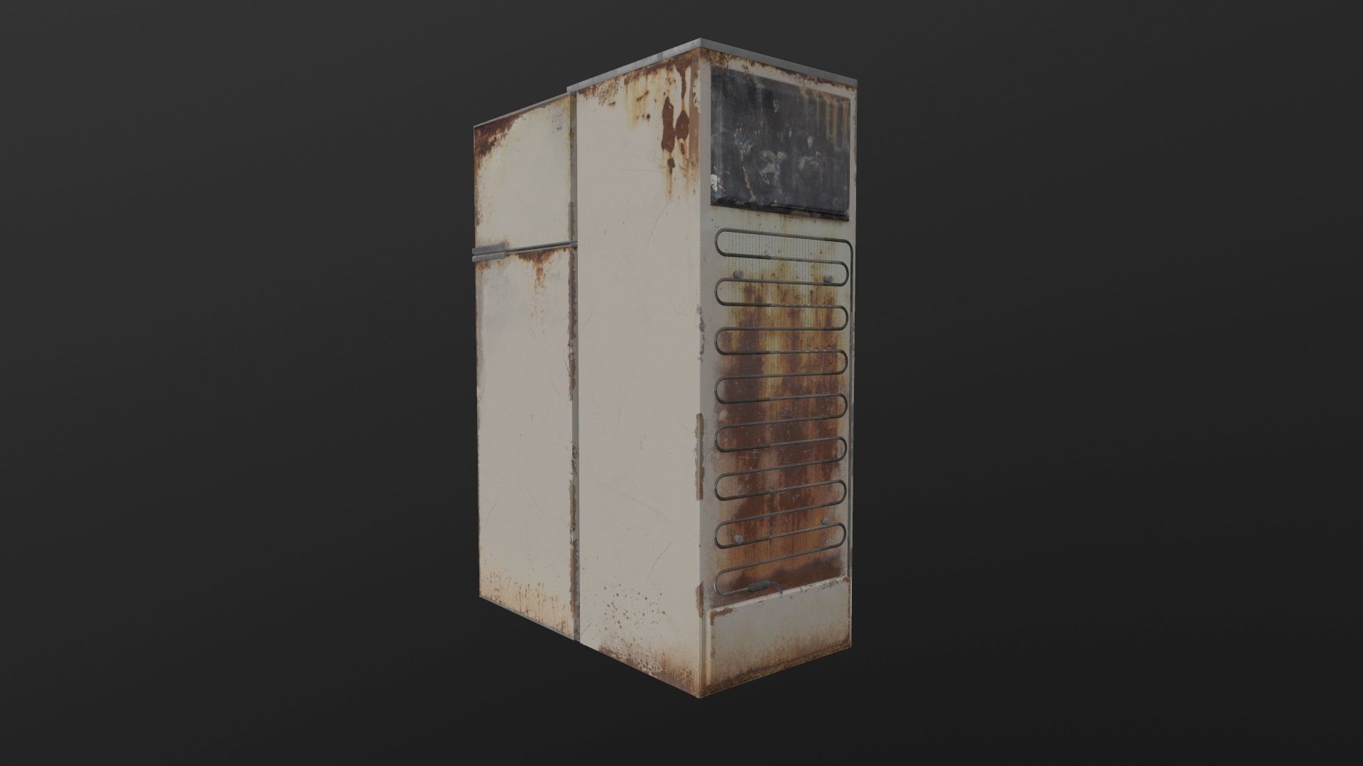 Fridge old refrigerator Low-poly 3D model_2