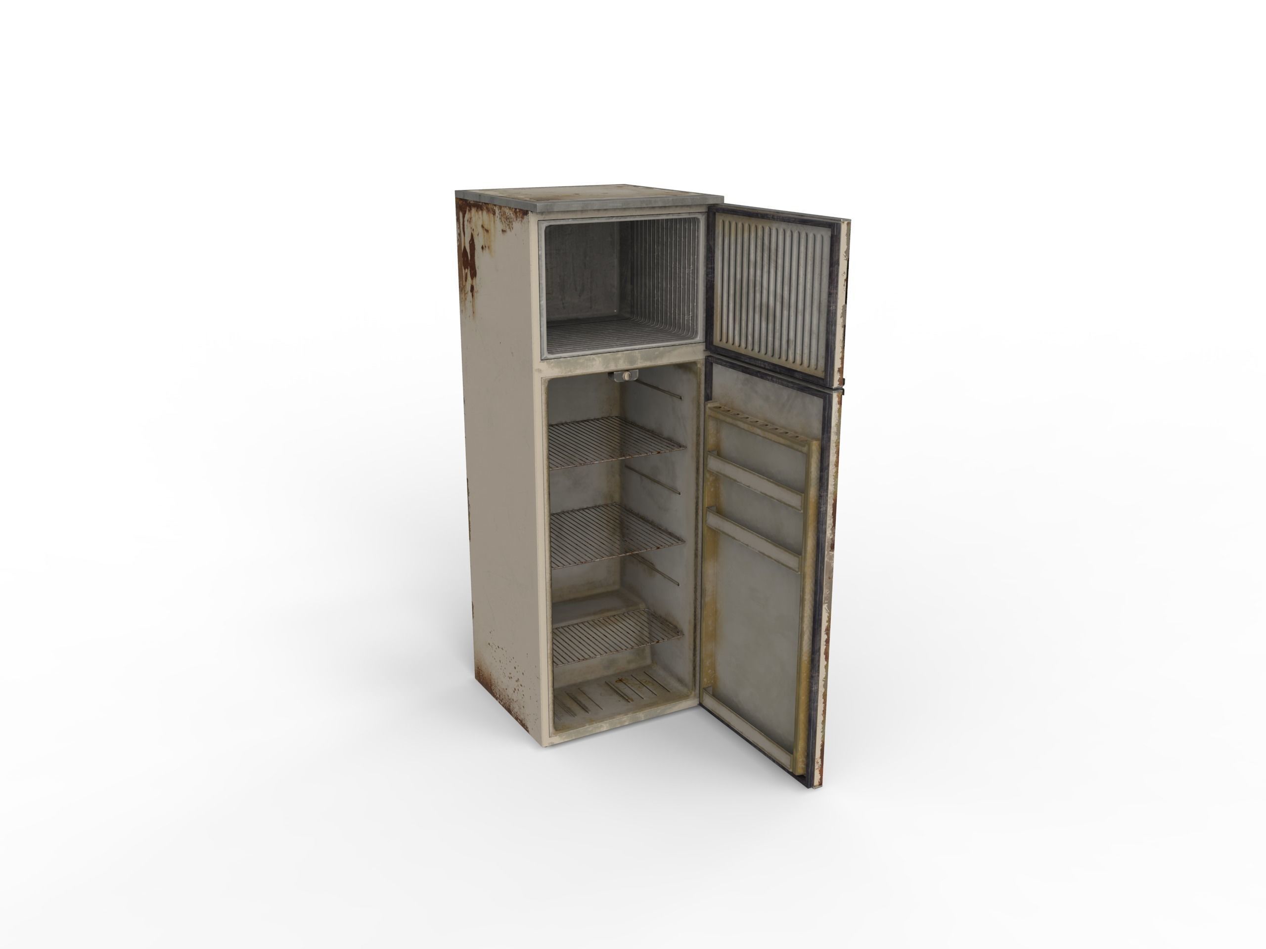 Fridge old refrigerator Low-poly 3D model_5