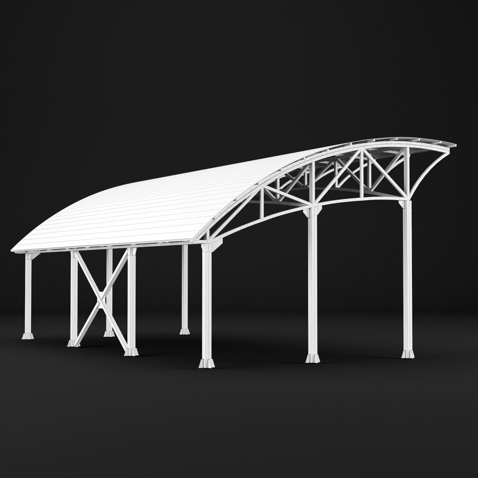 Metall carport 1 3D model_10