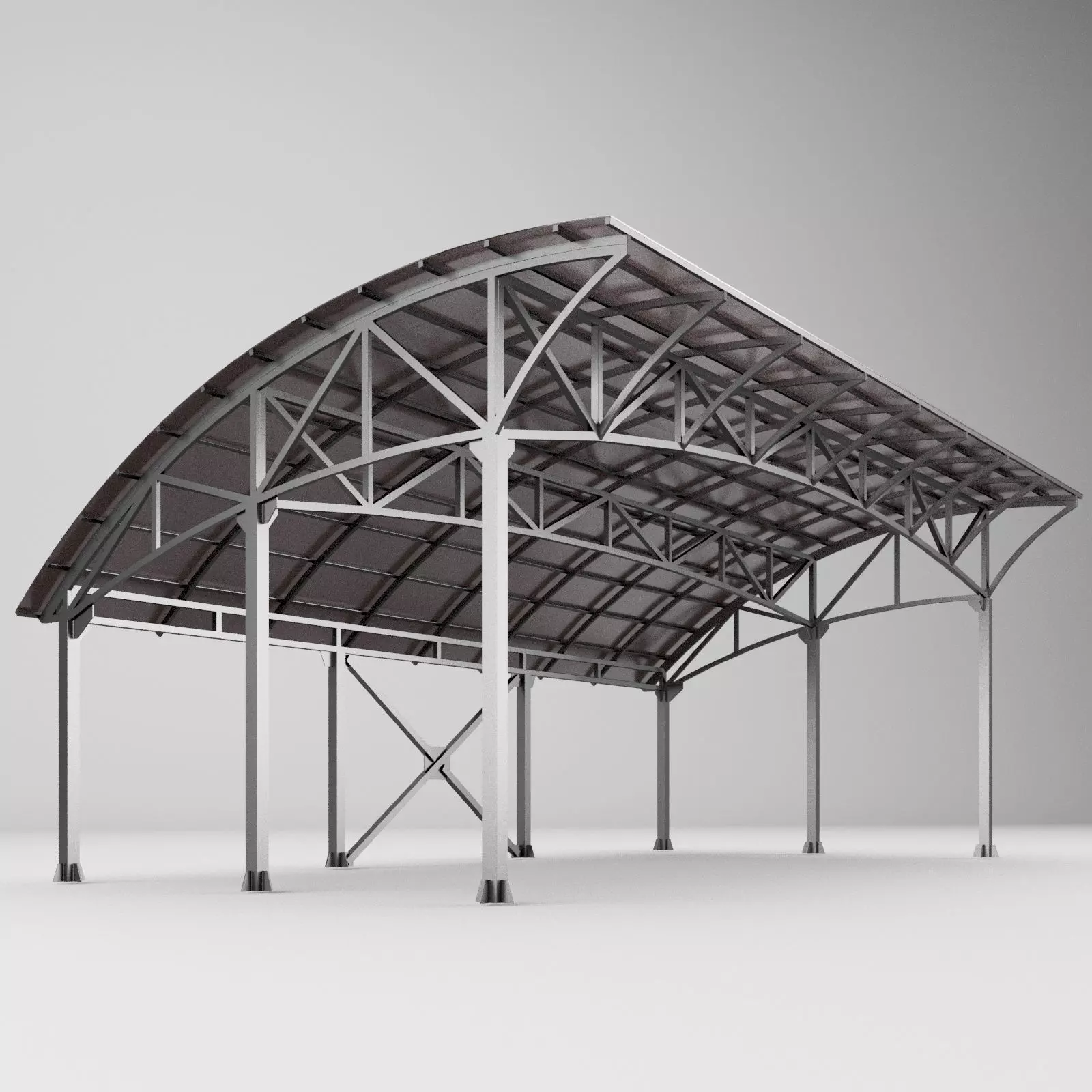 Metall carport 1 3D model_0