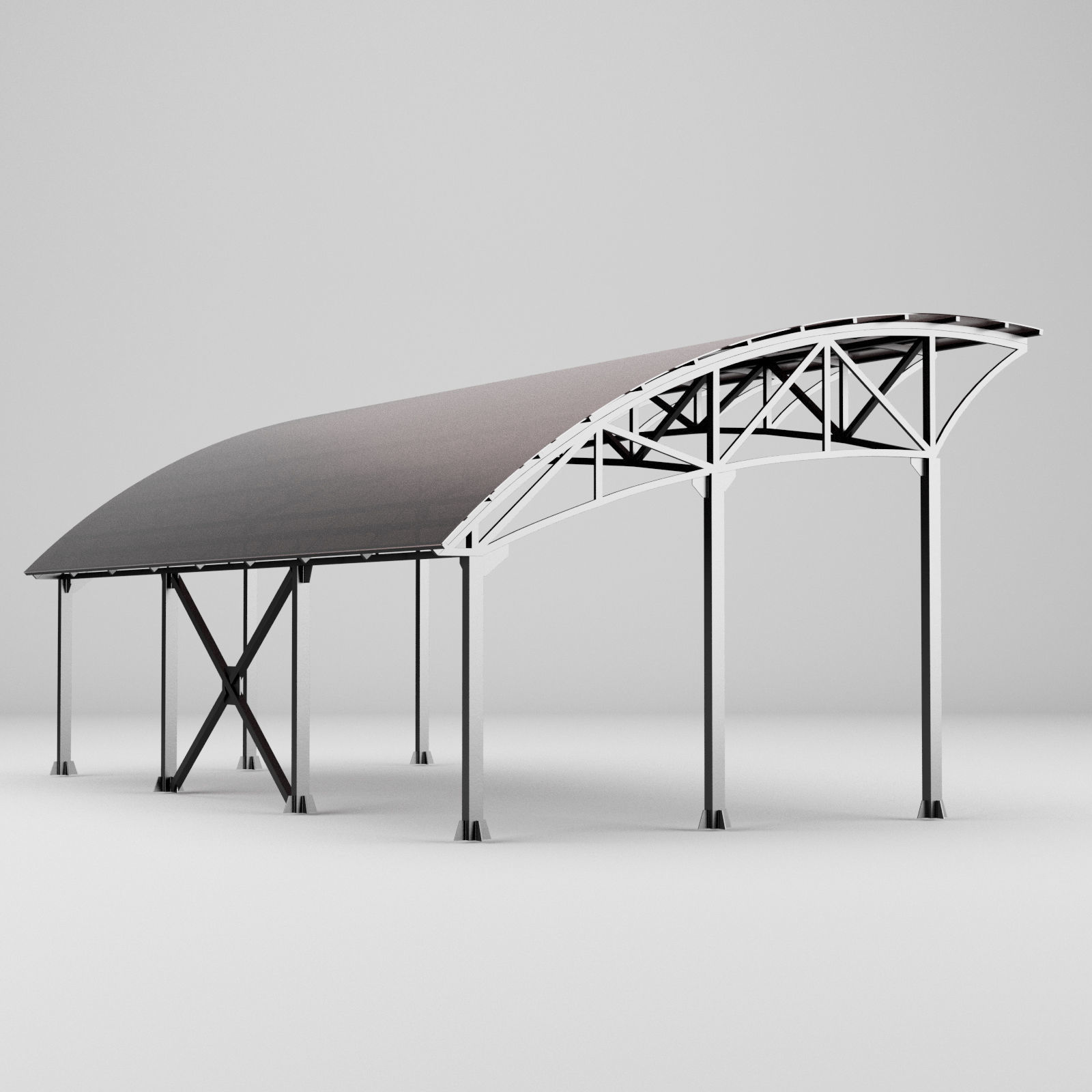 Metall carport 1 3D model_9