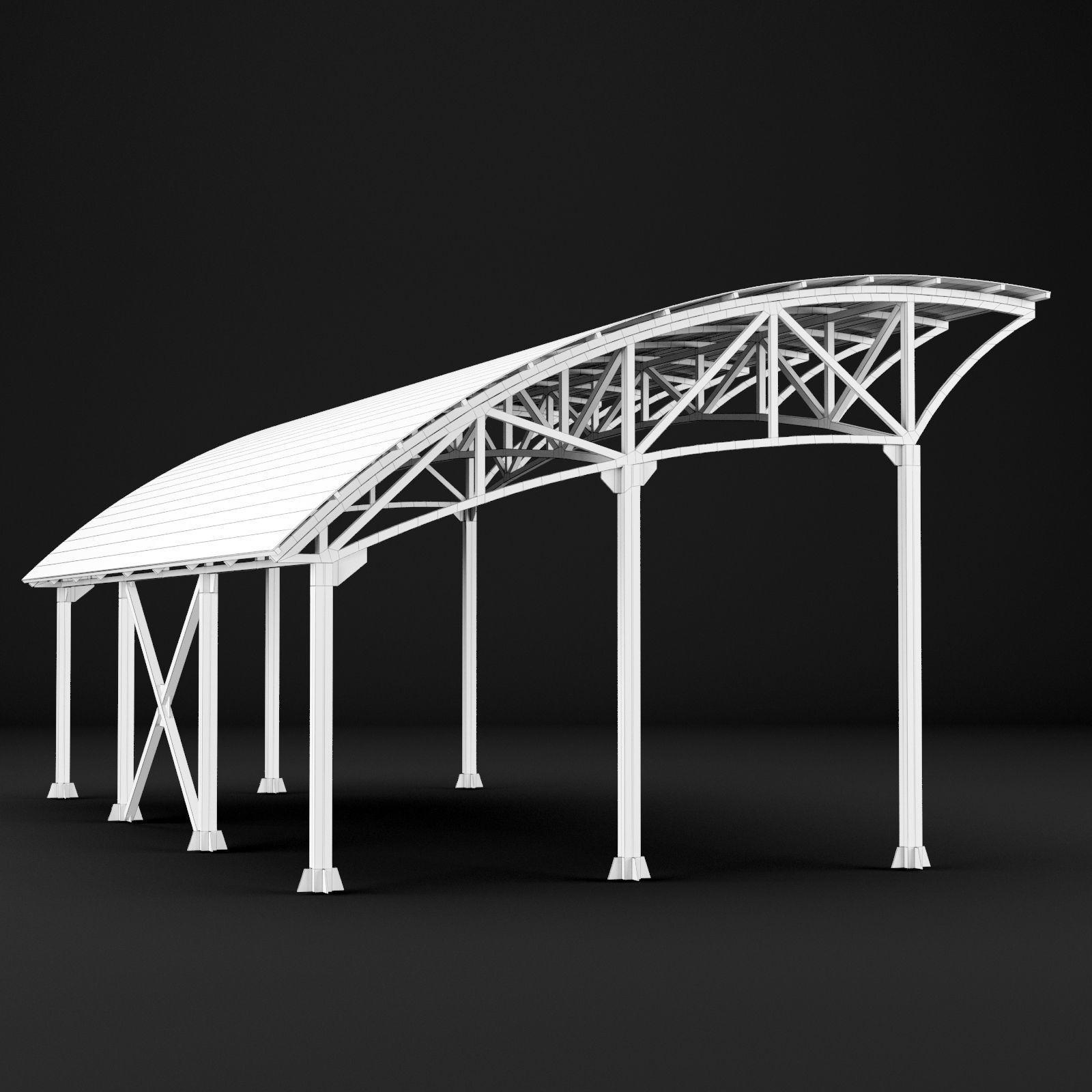 Metall carport 1 3D model_16