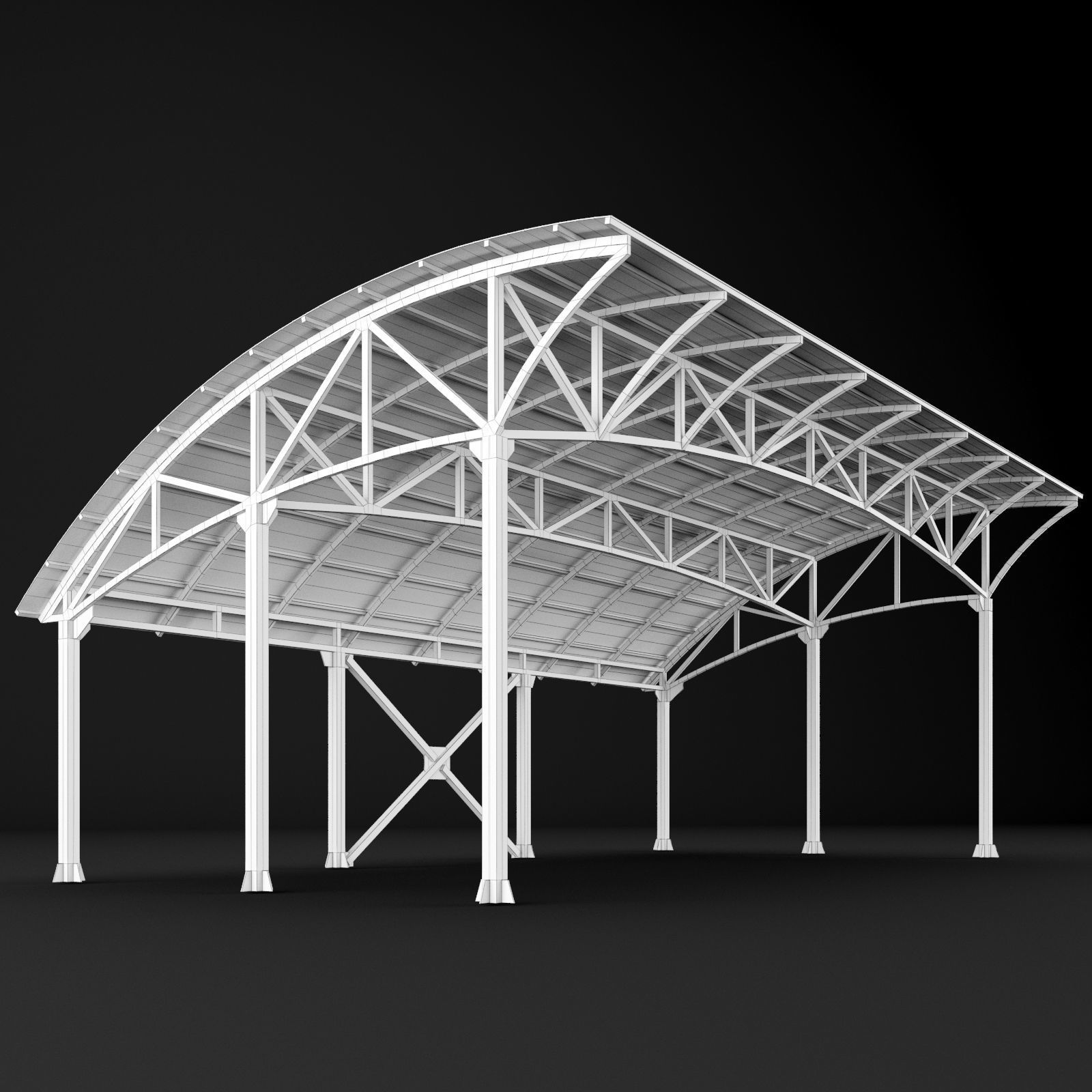 Metall carport 1 3D model_3