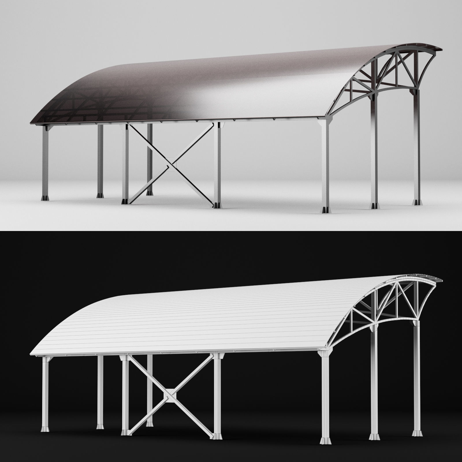Metall carport 1 3D model_19