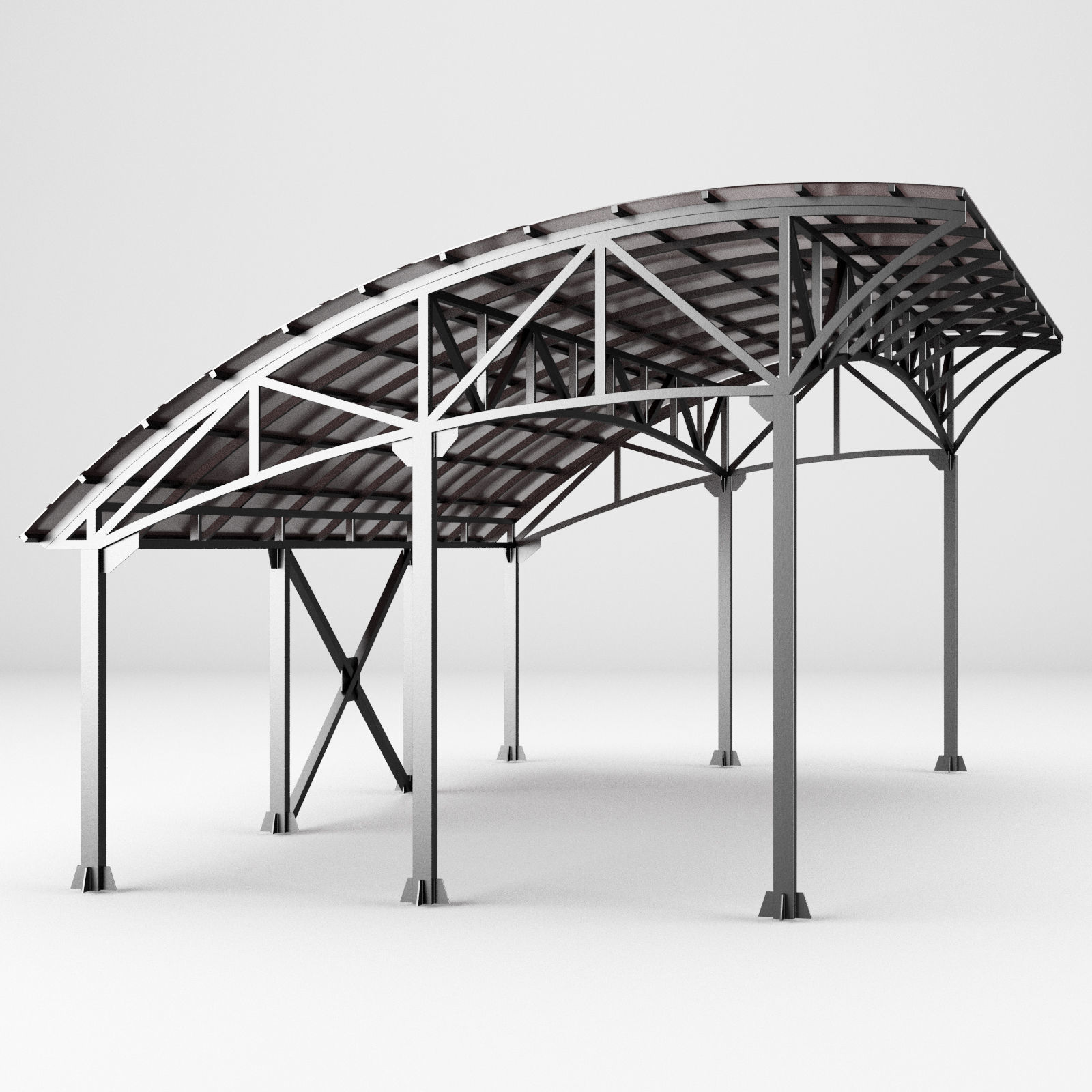 Metall carport 1 3D model_7
