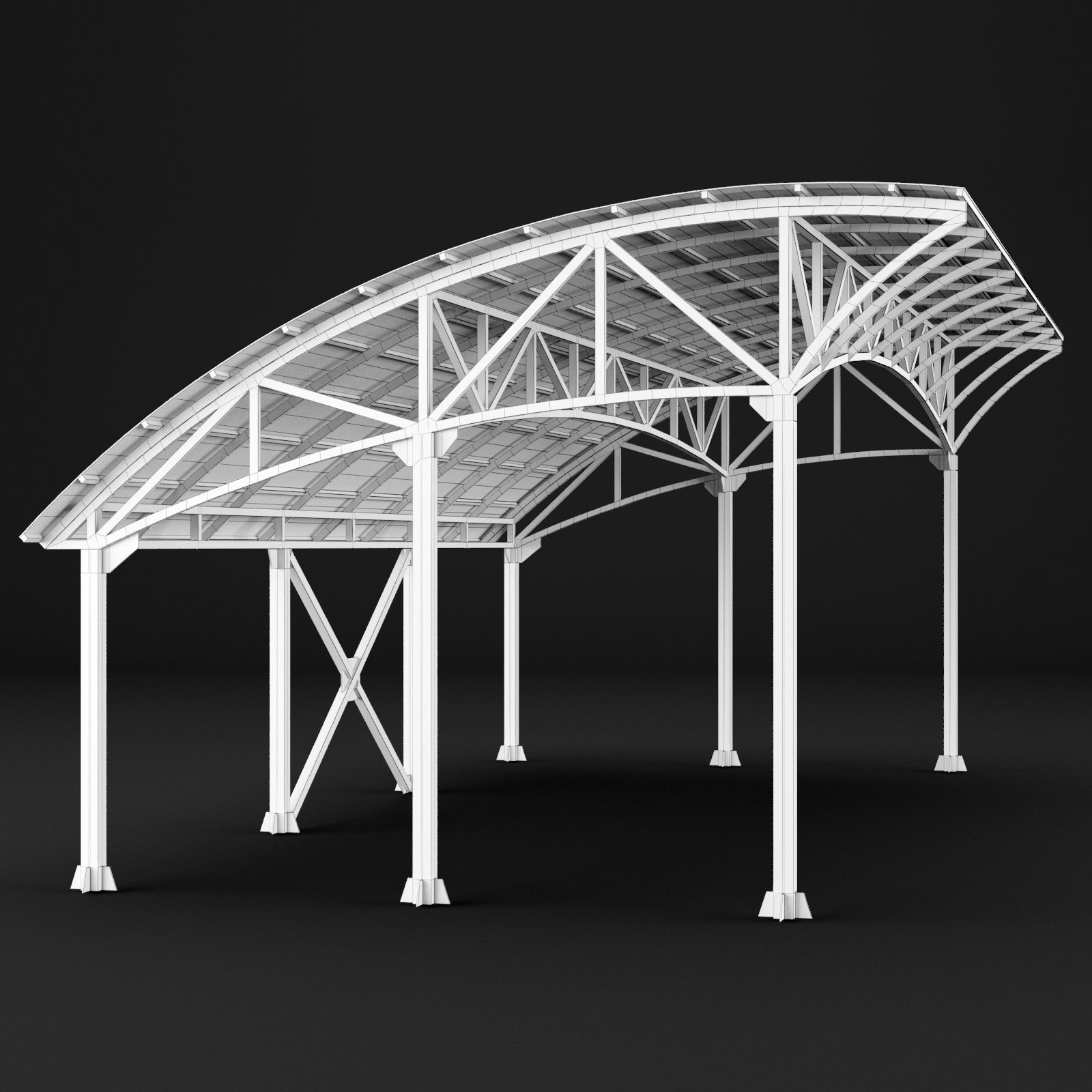 Metall carport 1 3D model_8