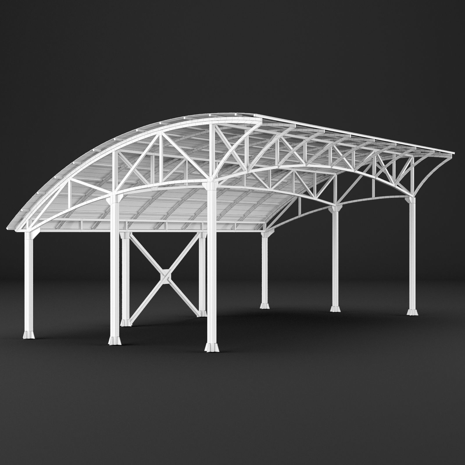 Metall carport 1 3D model_5