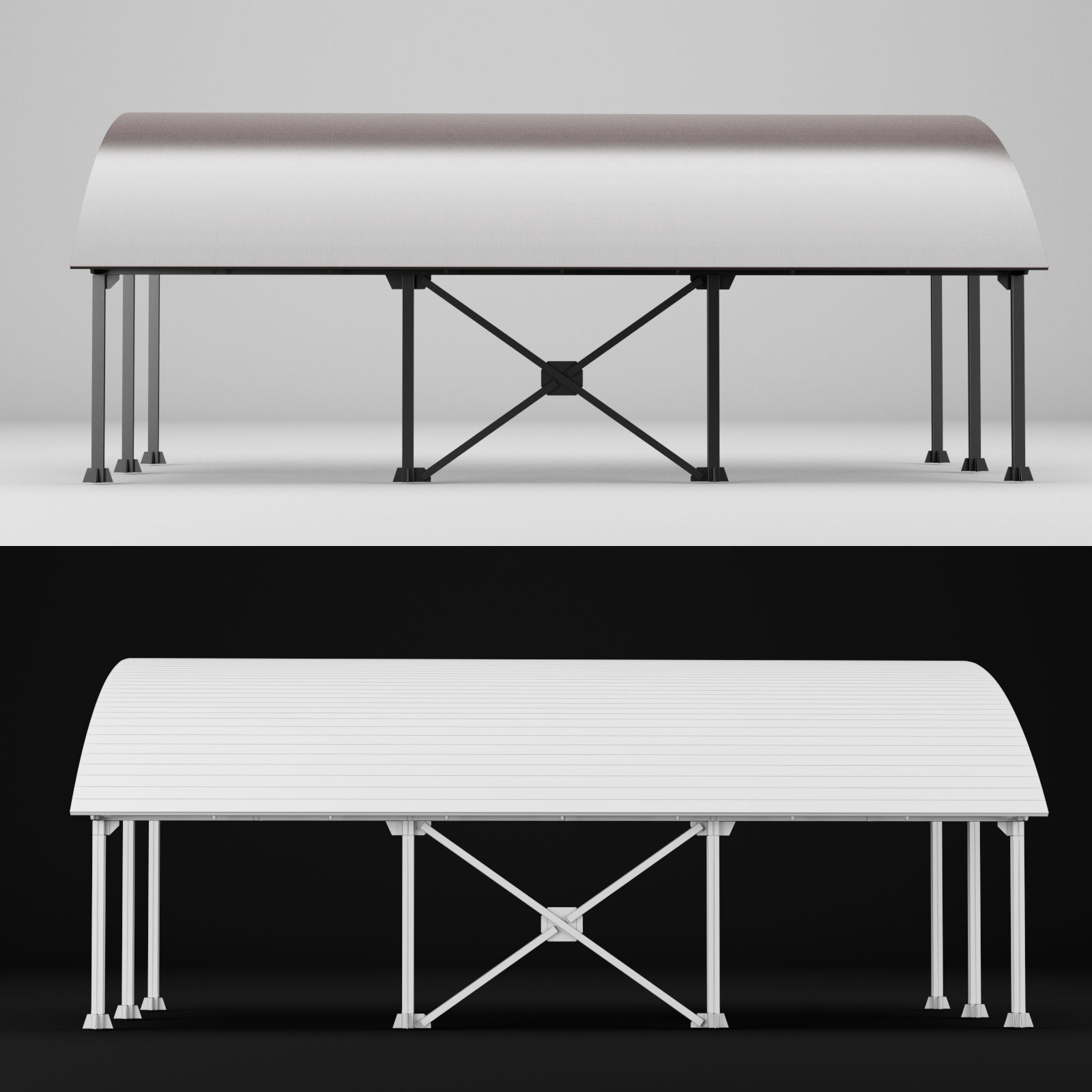 Metall carport 1 3D model_13