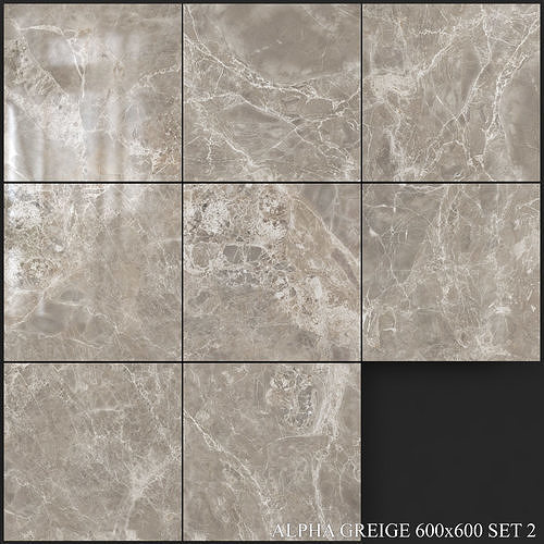 Yurtbay Seramik Alpha Greige 600x600 Set 2 3D model
