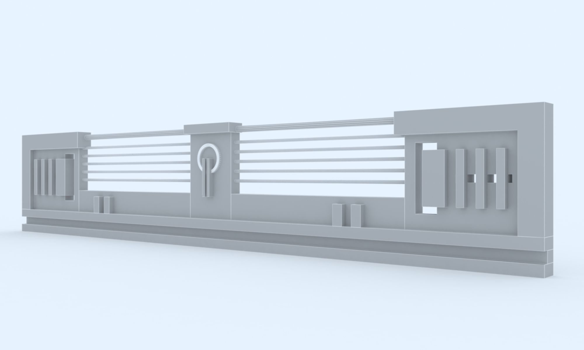 3D Railing train station Low-poly 3D model_5