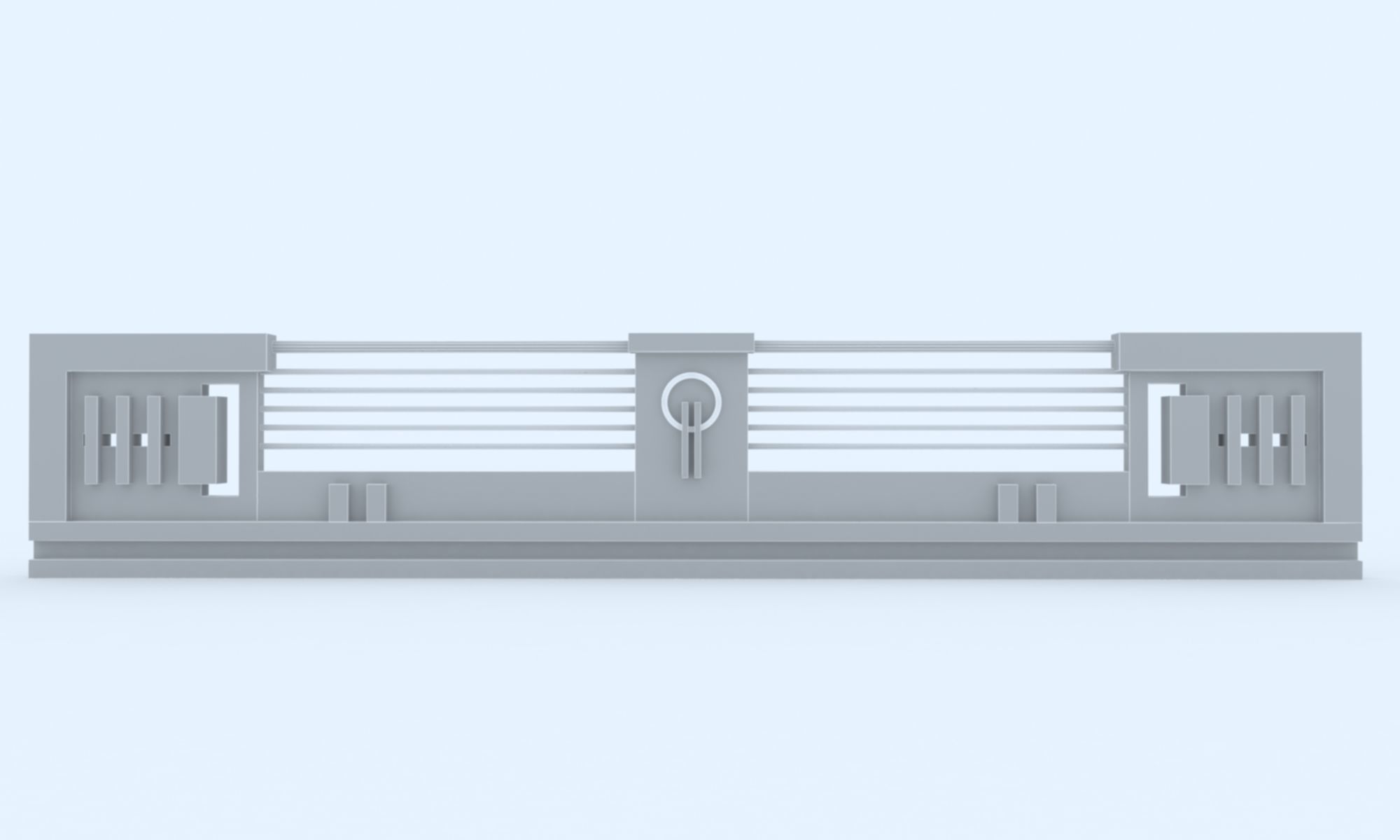3D Railing train station Low-poly 3D model_4
