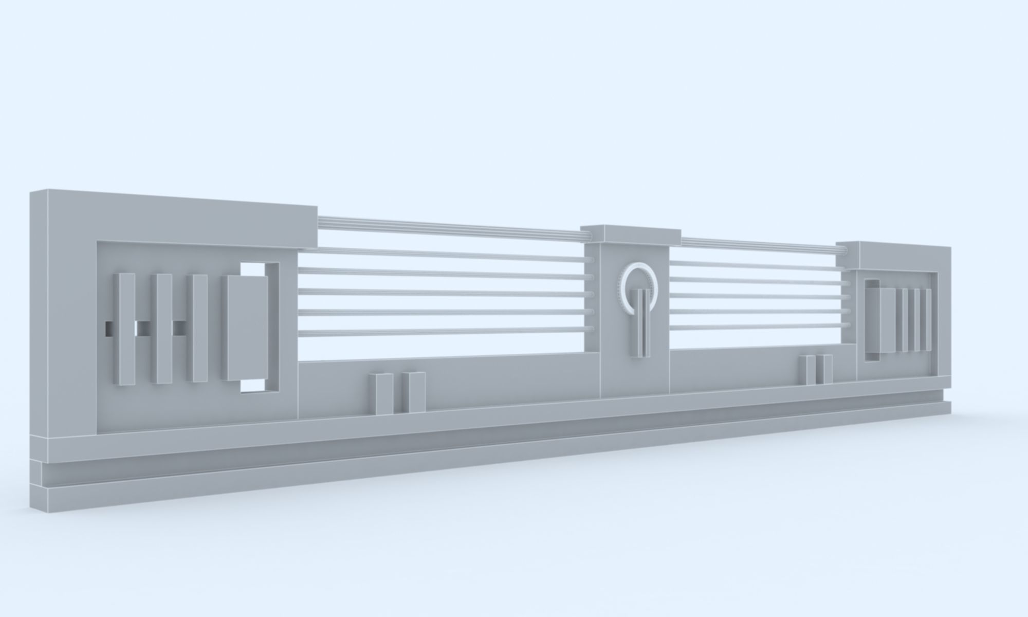 3D Railing train station Low-poly 3D model_3
