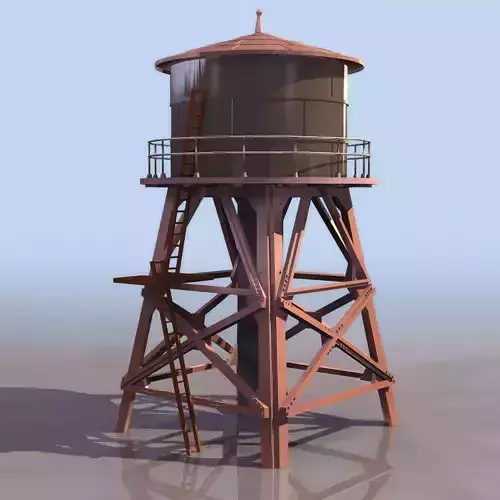 WATER TANK Low-poly 3D model