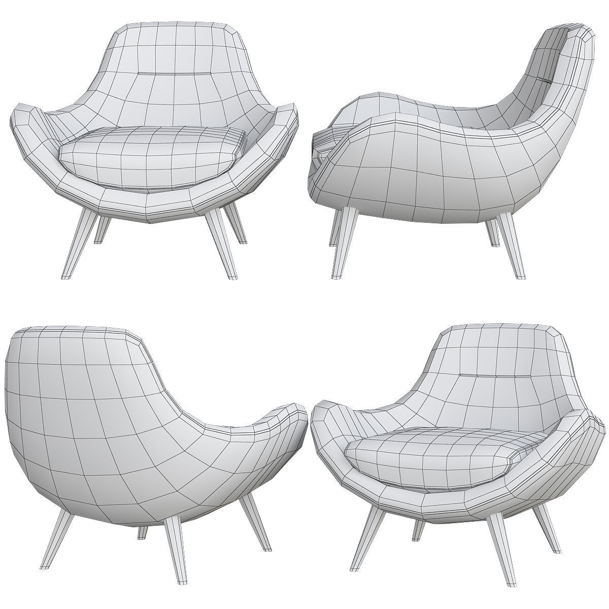 Karmello Accent Armchair 3d model Low-poly 3D model_1