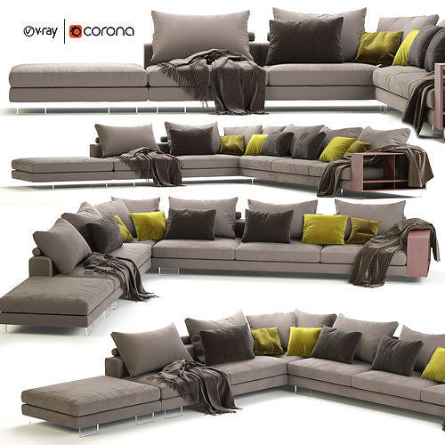 Flexform Lightpiece Modular Sofa 3D model